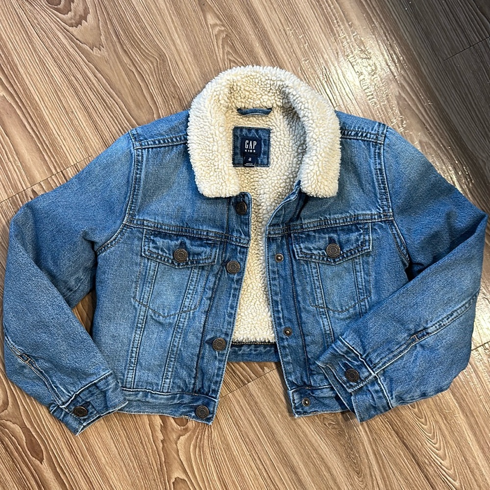 GAP kids jean X Sherpa crop denim jacket
